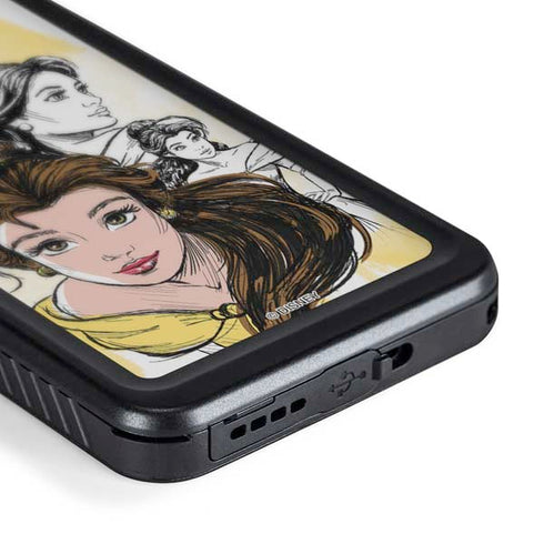 Disney Princess Belle Sketch Galaxy S24 Plus Waterproof Case
